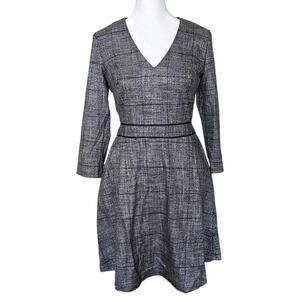 Banana Republic Gray & Black Plaid Mini Dress with A Line Pockets Workwear